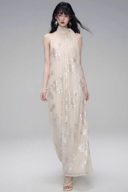 Gilt Shadow Halter Dress