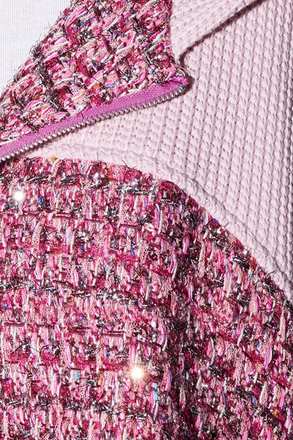 Dekonstruiertes Tweed-Strickjacken-Set