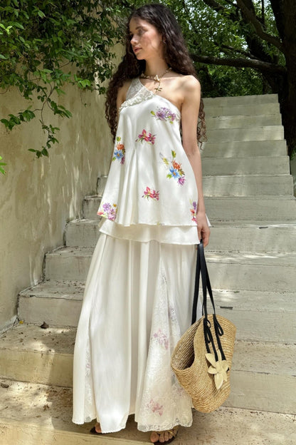 Lace Raglan Maxi Skirt Set-Up