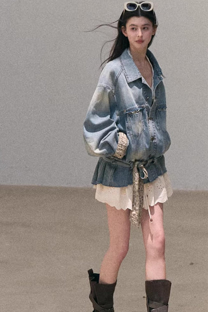 Vintage-Jeansjacke mit Waschung