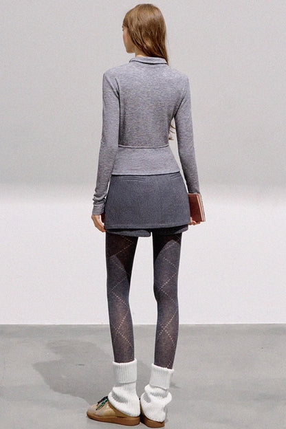 Mint Asymmetrical Button Knitwear