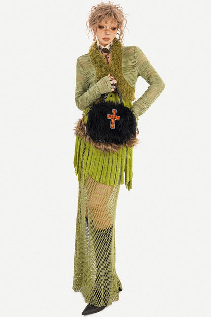 Ultra-Avant-Garde Frayed Cardigan