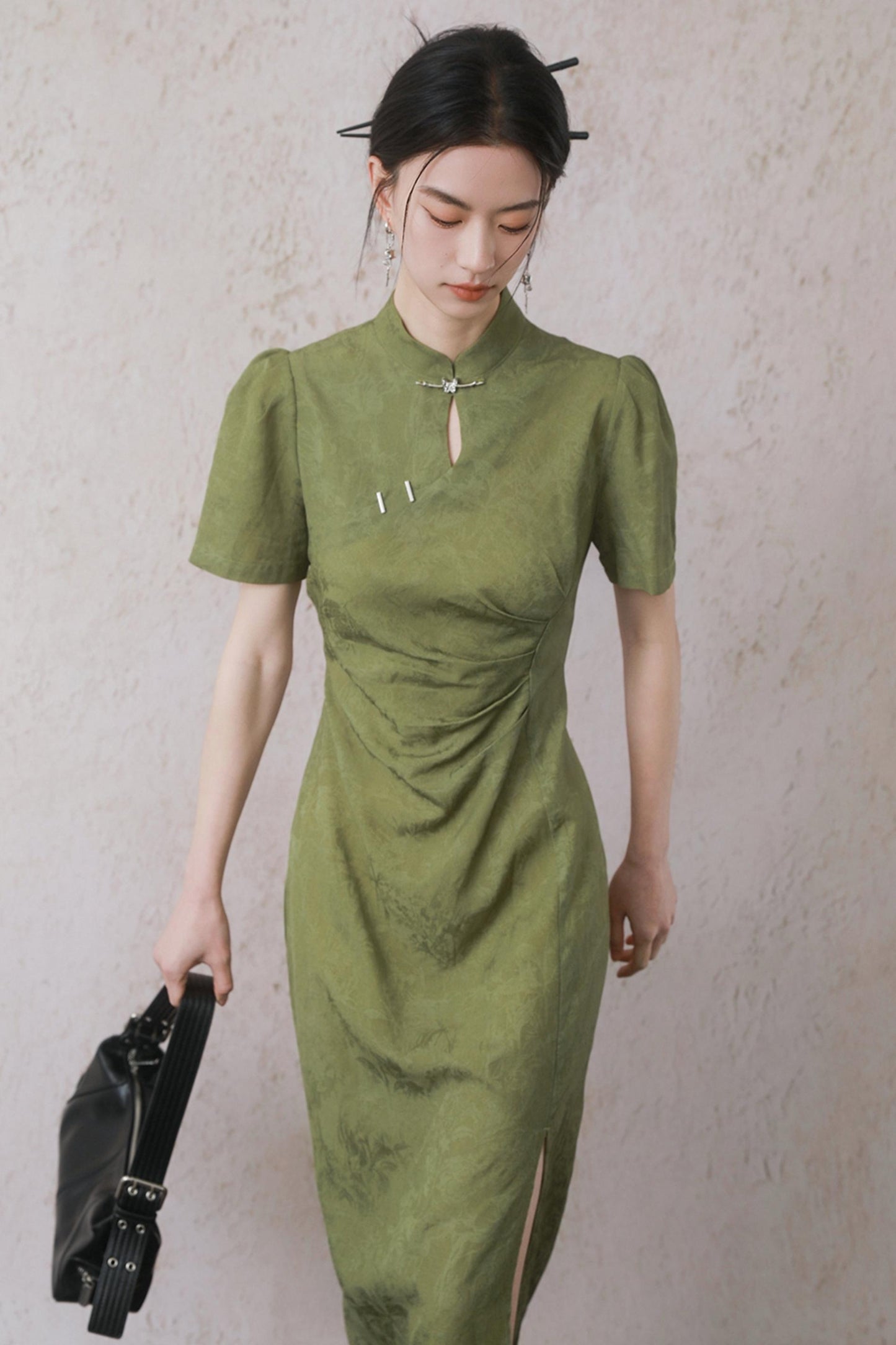 Plum Jacquard Tencel Dress