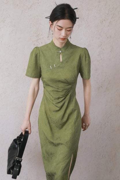 Plum Jacquard Tencel Dress