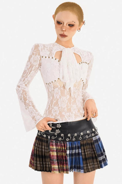 Lace Ribbon Slimming Top