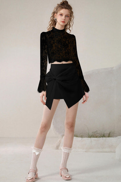Temperament Lace Top & Skirt Set-Up