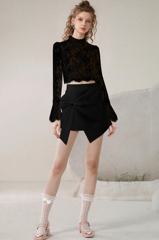 Temperament Lace Top & Skirt Set-Up