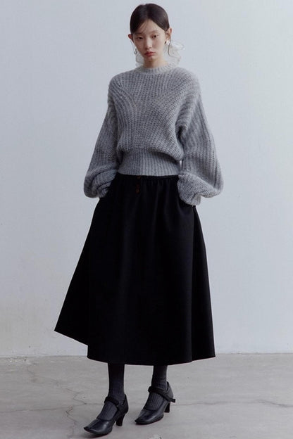 Furry Misty Gray Wool Top