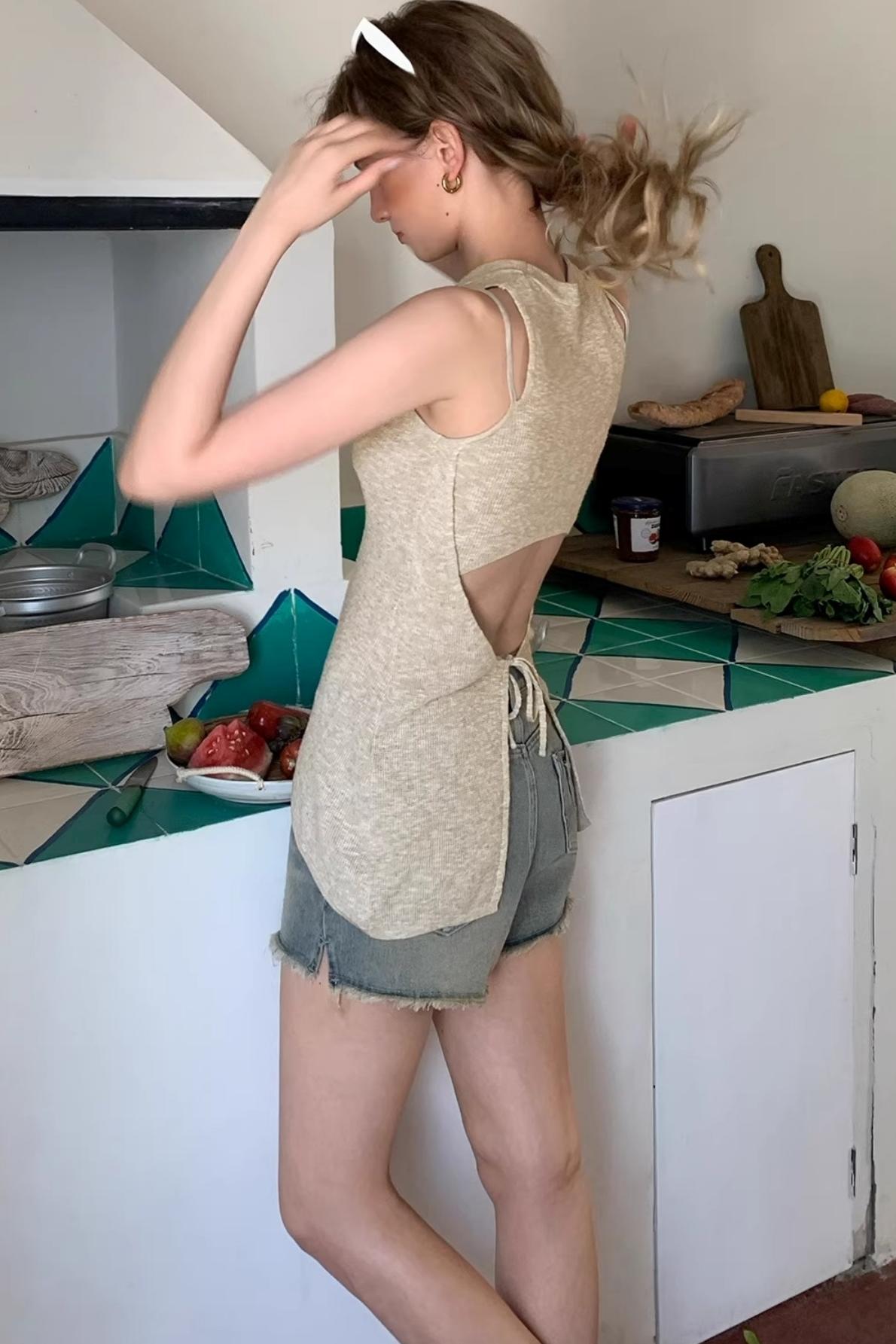 Round Neck Back Cut Camisole