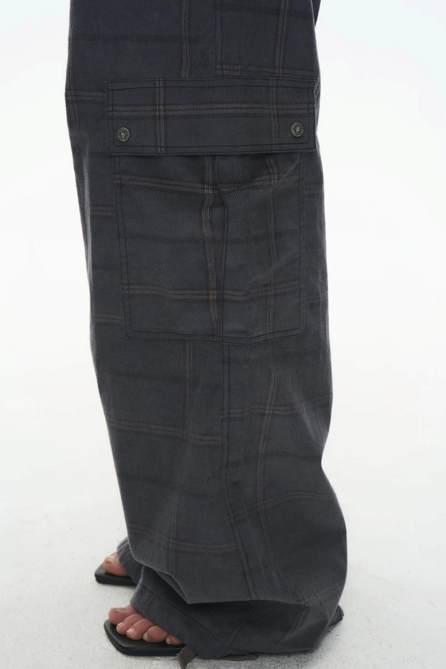 Exitmode Retro Two-Tone Plaid Cargo Pants