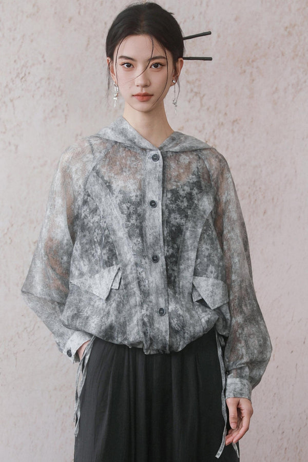 Gray Hooded Sun Jacket