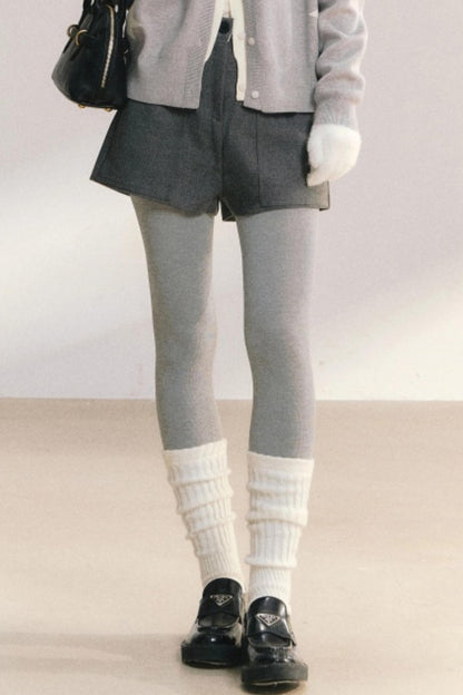 Woolen High-Waisted Shorts
