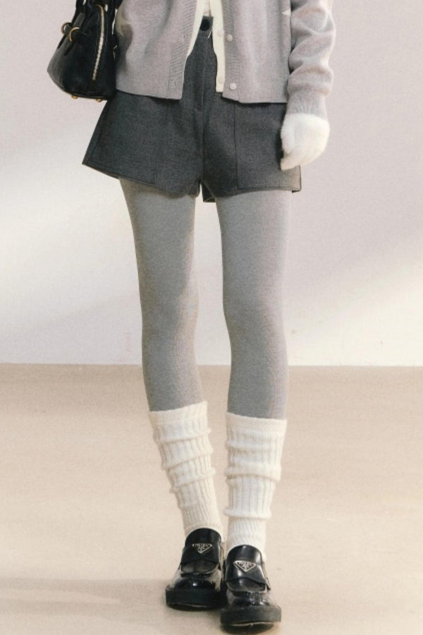 Woolen High-Waisted Shorts