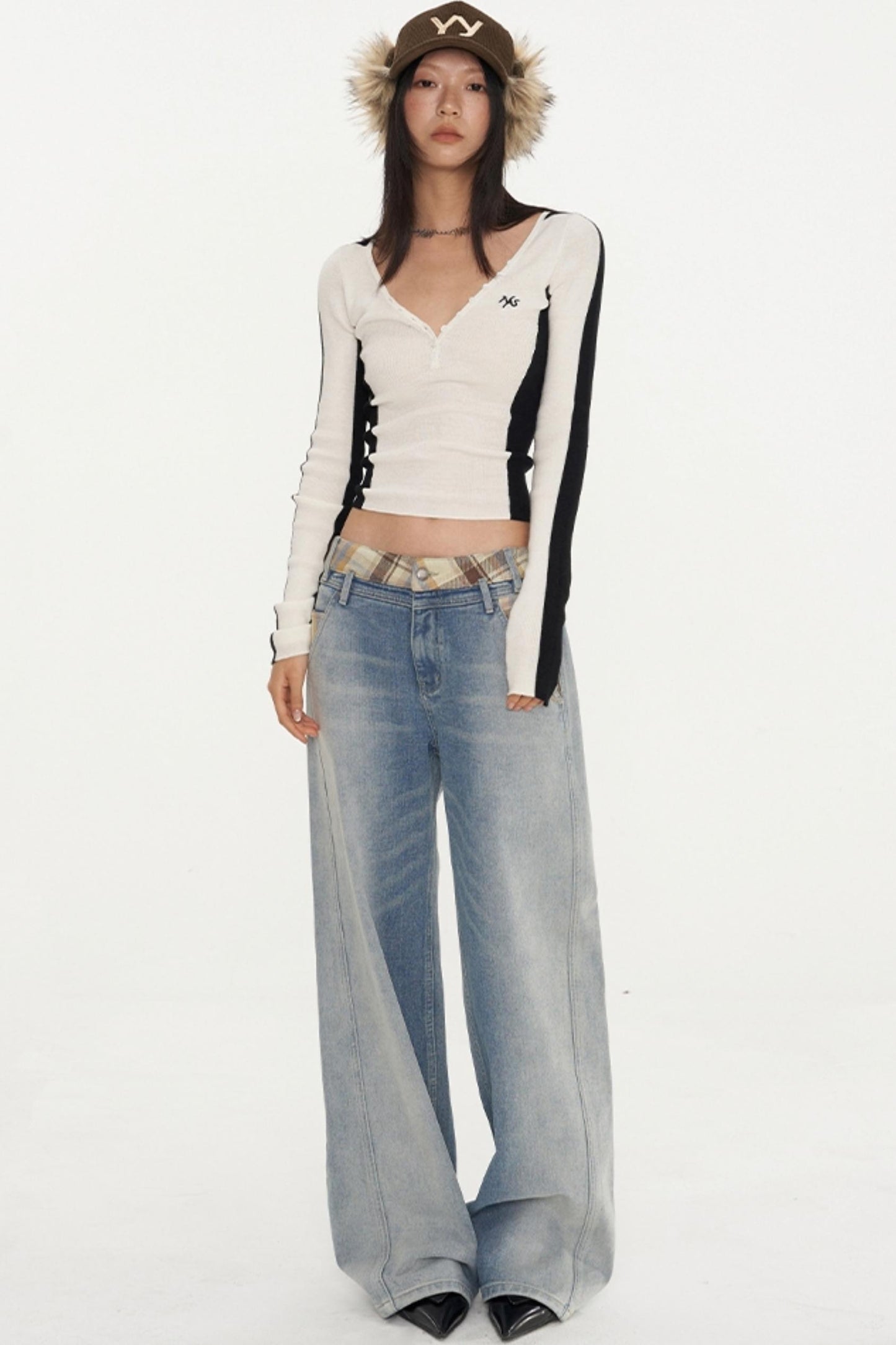 Loose Fit Straight Retro Denim Pants