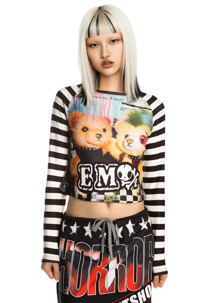 Sweet Printed Raglan Top