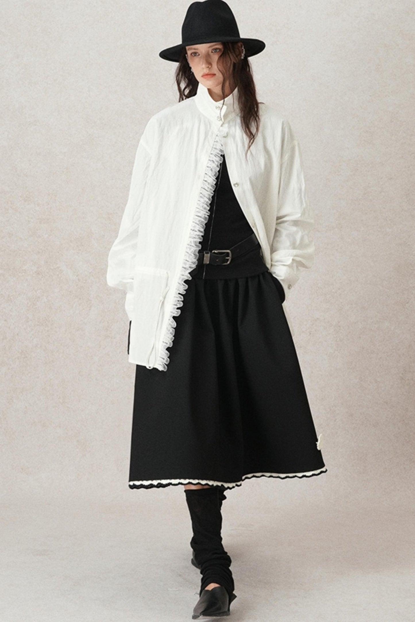 Handmade Contrast A-line Skirt