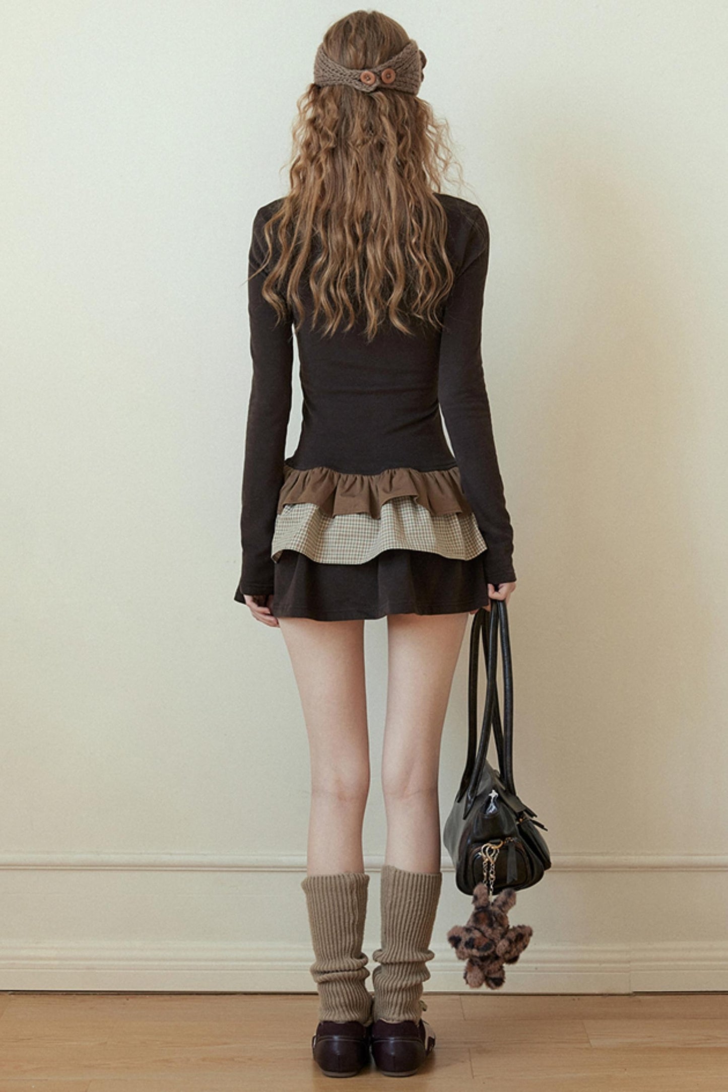 Brown Layered Dress Set