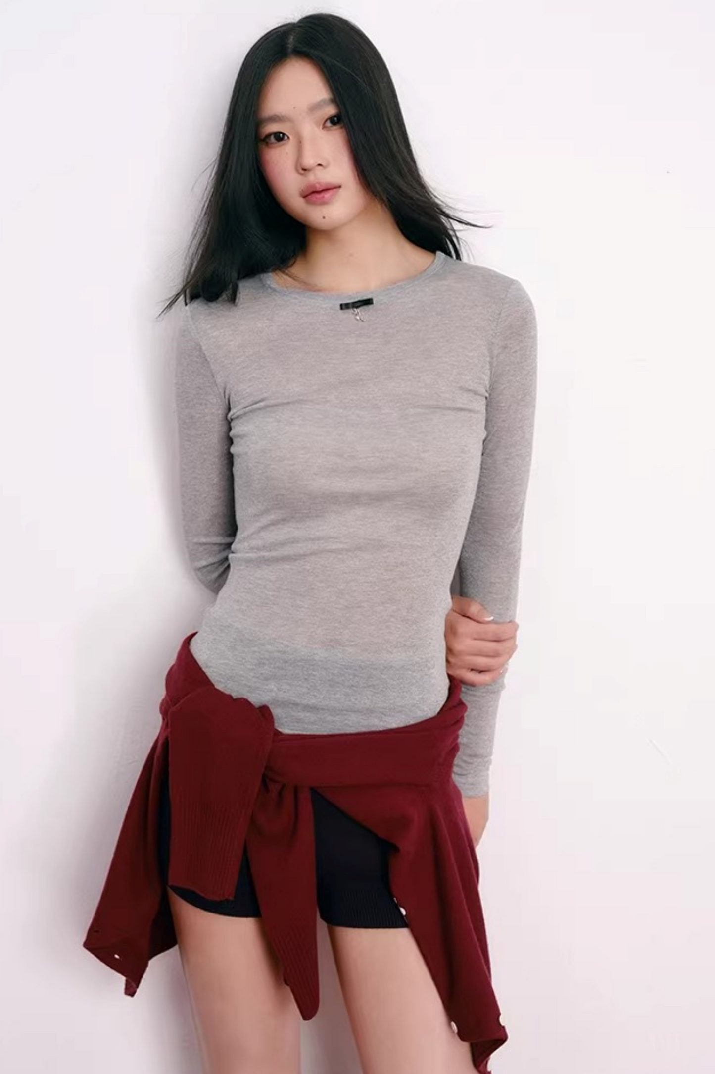 Color-Blocked Velvet Knit Cardigan