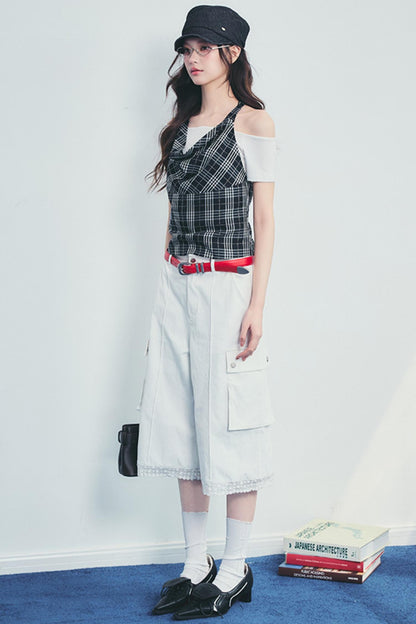 Lace Accent Drape Pants