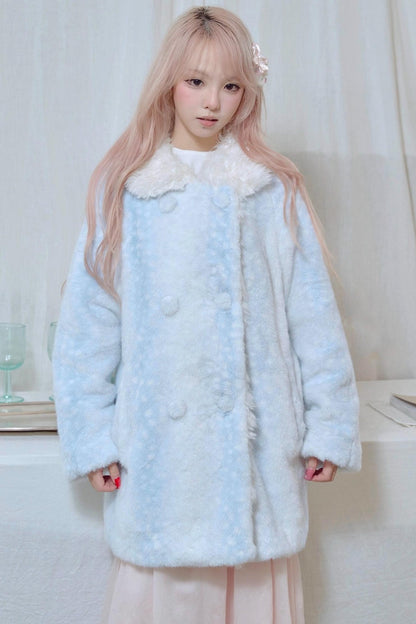 Fawn Print Rabbit Fur Coat