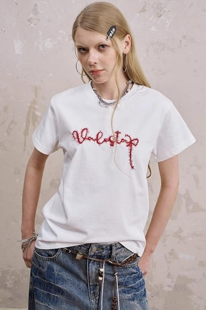 Silk Embroidered Tee