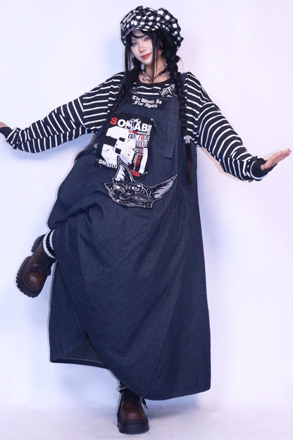 Denim Retro Long Dress