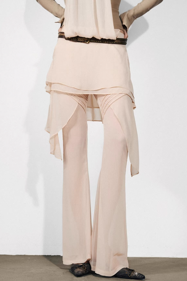 Chiffon Ruffled Skirt Pants