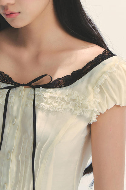 Vintage Pleated Tea Top