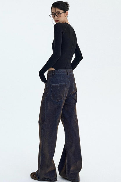 Distressed Velvet Winter Pants