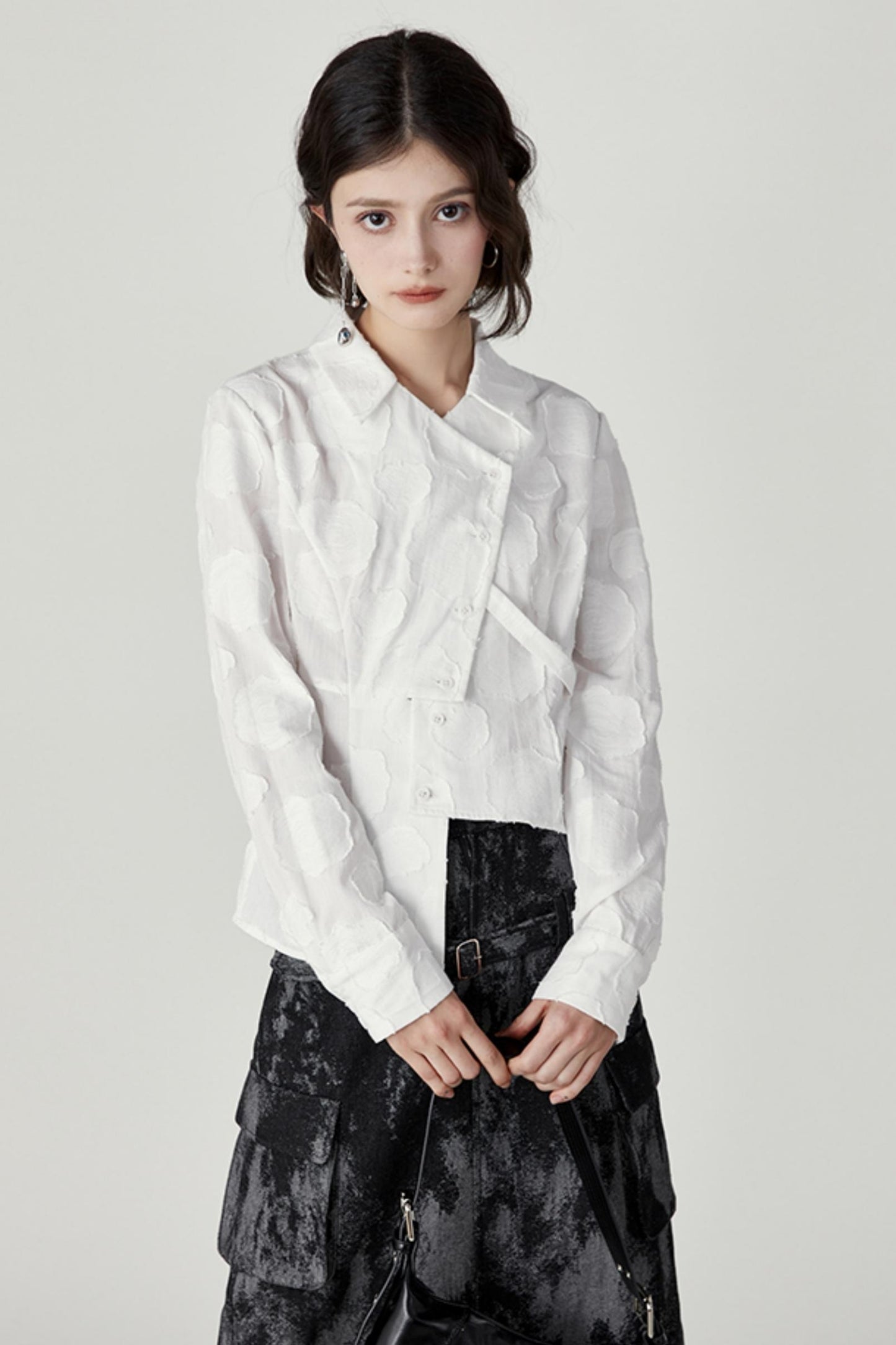 Rose Jacquard Autumn Cotton Linen Top