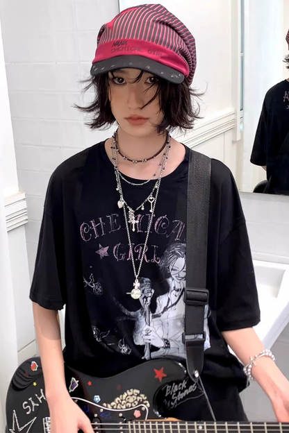 Retro Printed Embroidered Top