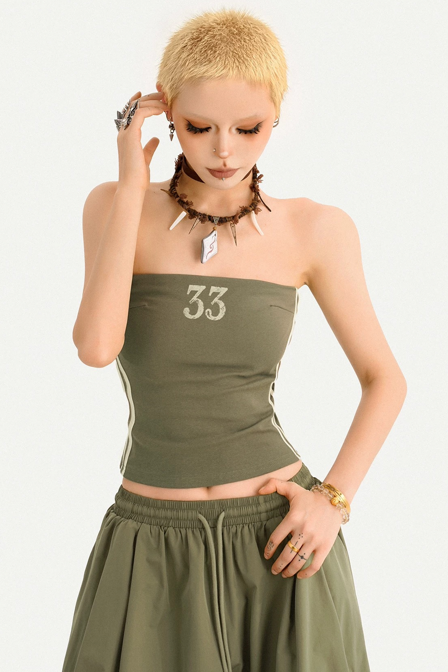 Retro Color-Block Tube Top