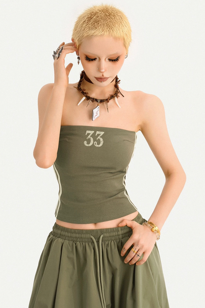 Retro Color-Block Tube Top