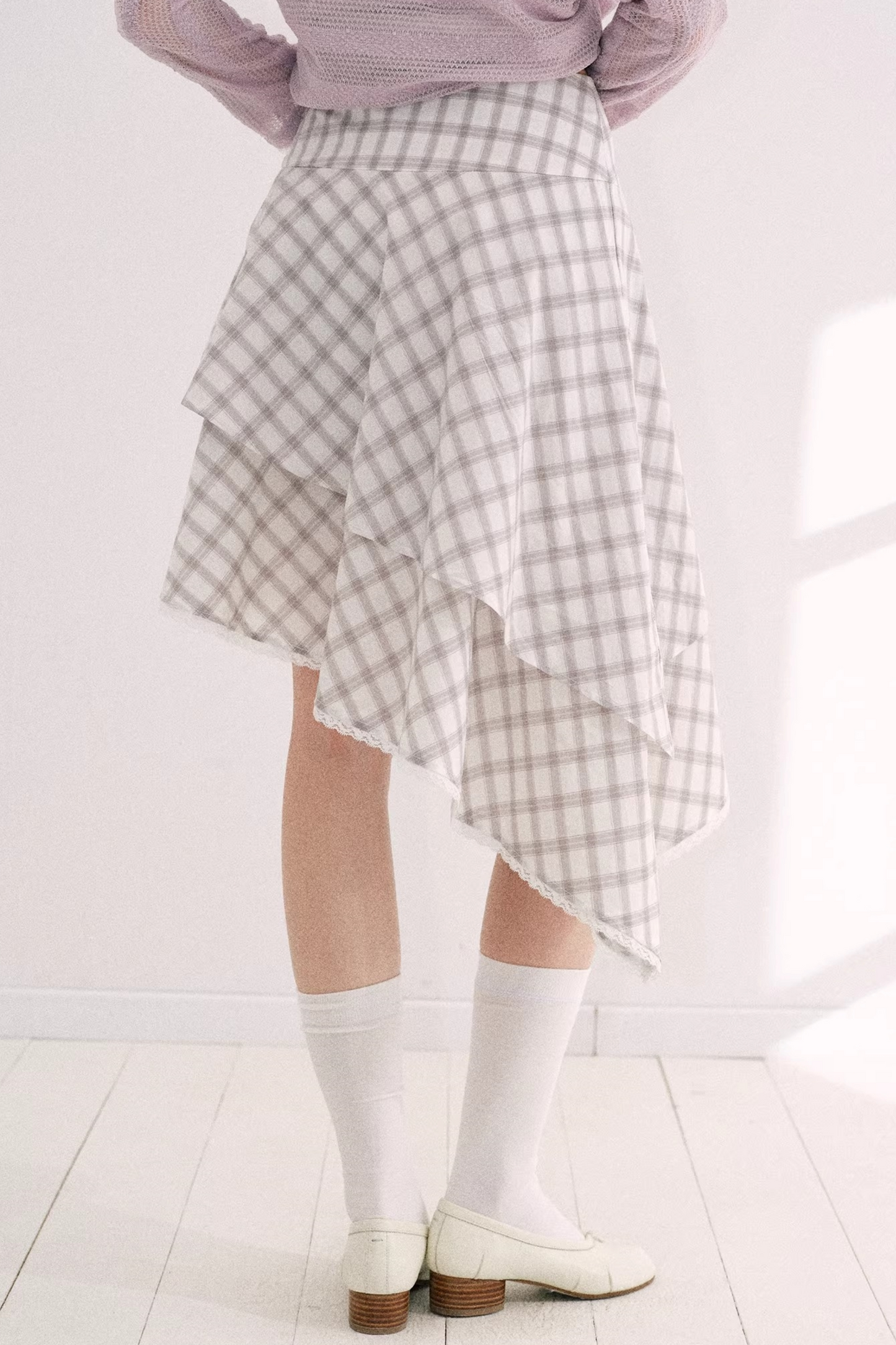 Artist-Designed Plaid A-Line Skirt