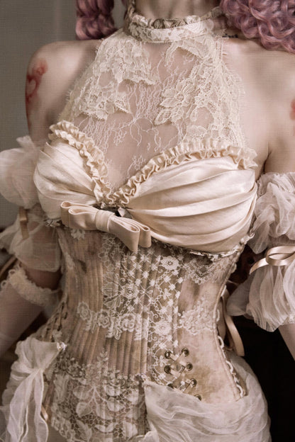 Elegant Herringbone Corset Slim Tunic Top Set