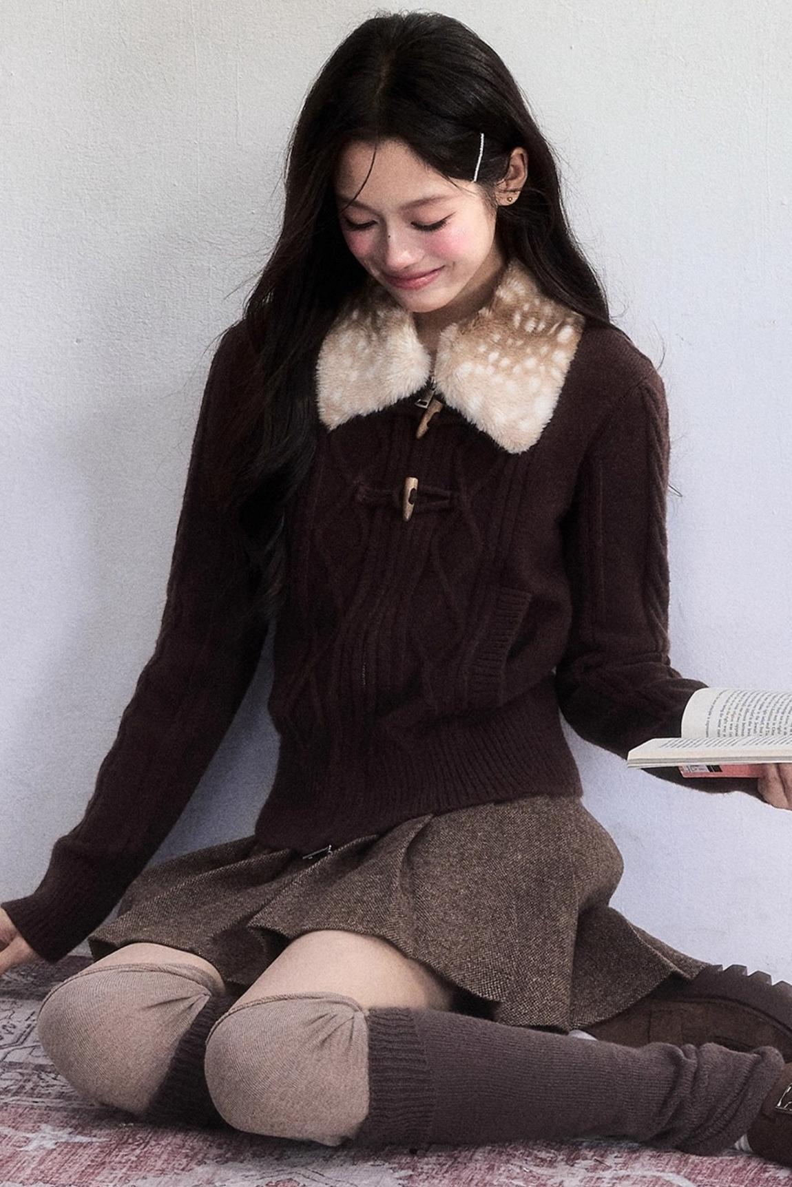 Little Deer Cable Knit Sweater