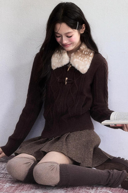 Little Deer Cable Knit Sweater