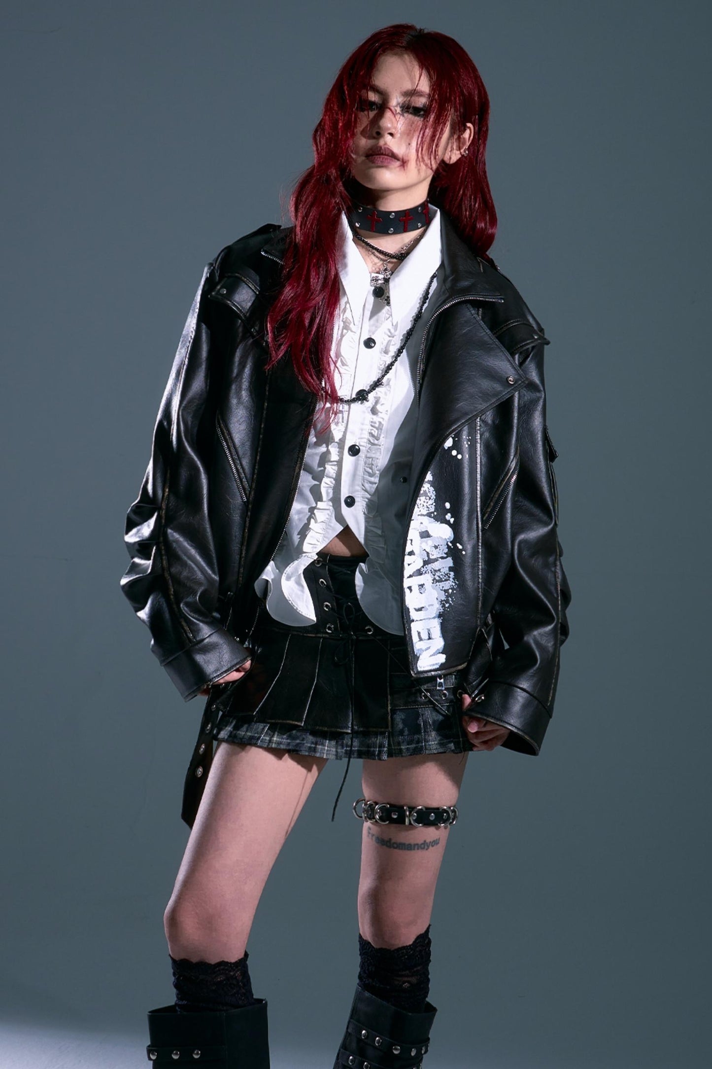 Vintage Distressed Printed Shawn Jacket