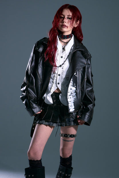 Vintage Distressed Printed Shawn Jacket