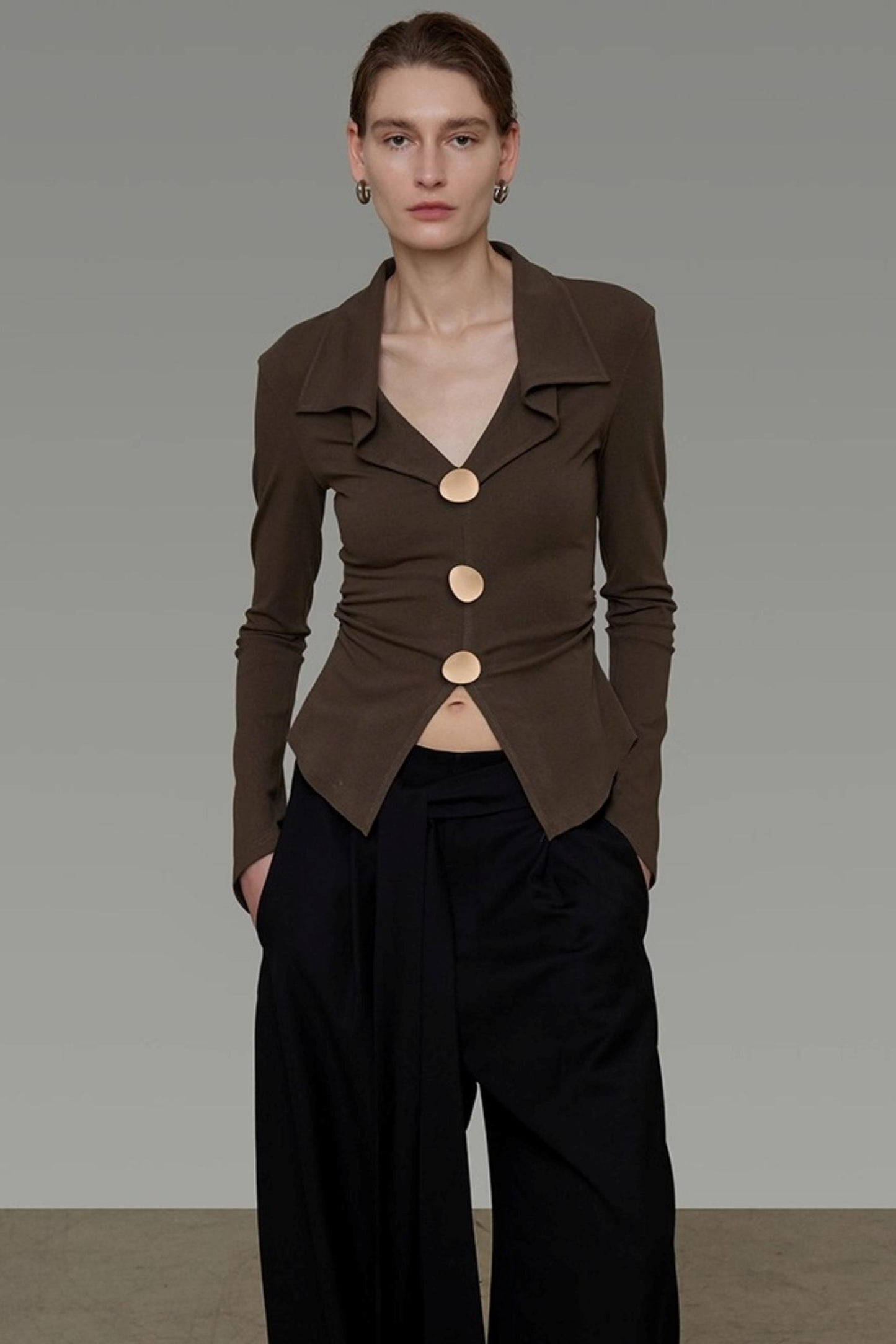 Waist Slimming V-Neck Knitted Sweater