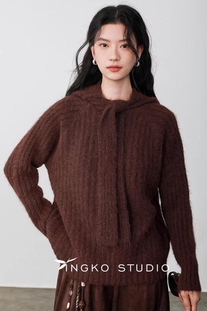 Hollow Cocoa Hood Sweater