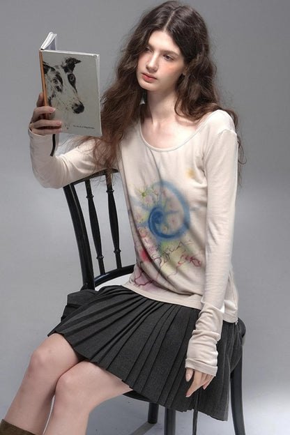 Sand Rose Large Neckline Sunscreen T-Shirt