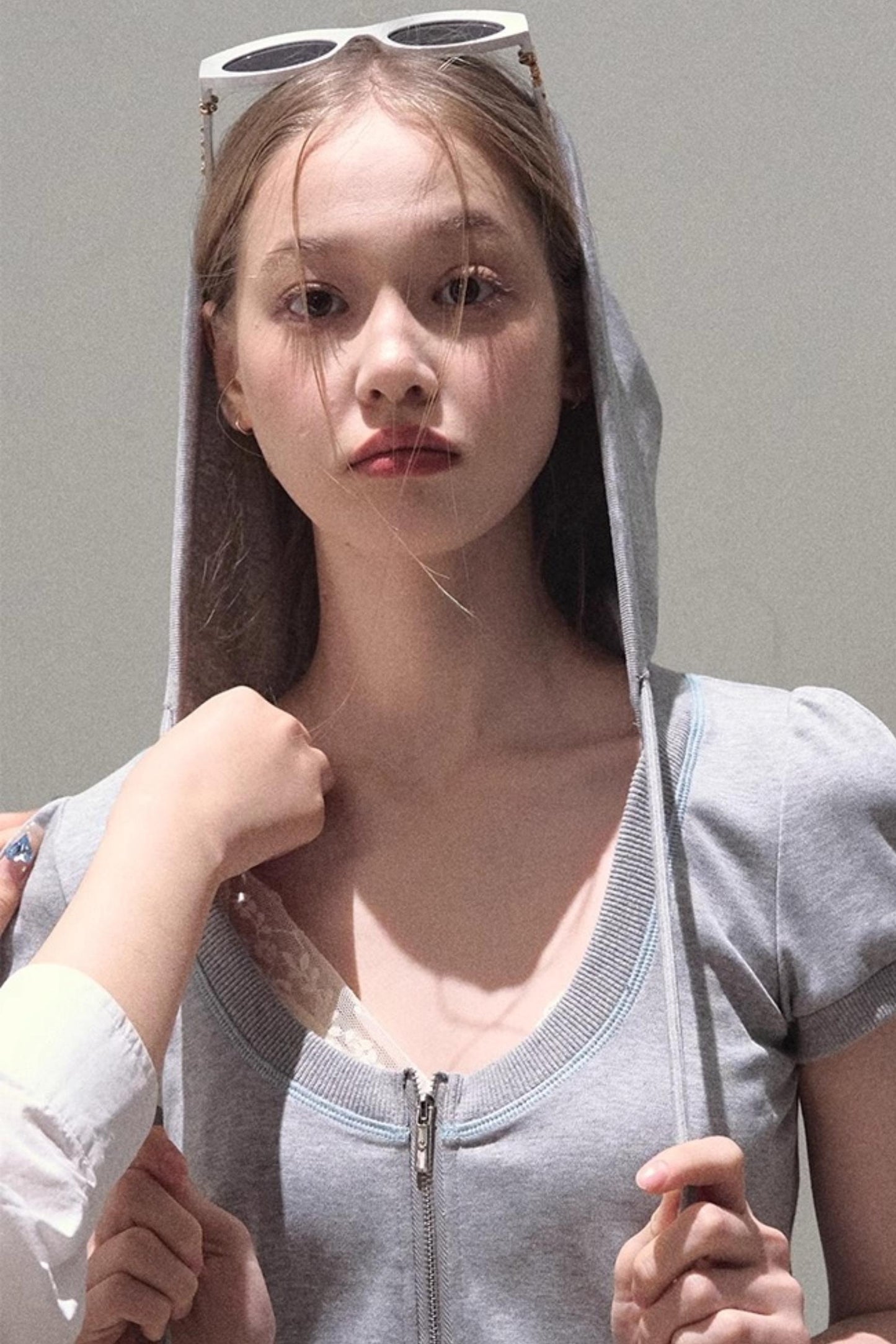 Color-Block Hooded Cardigan