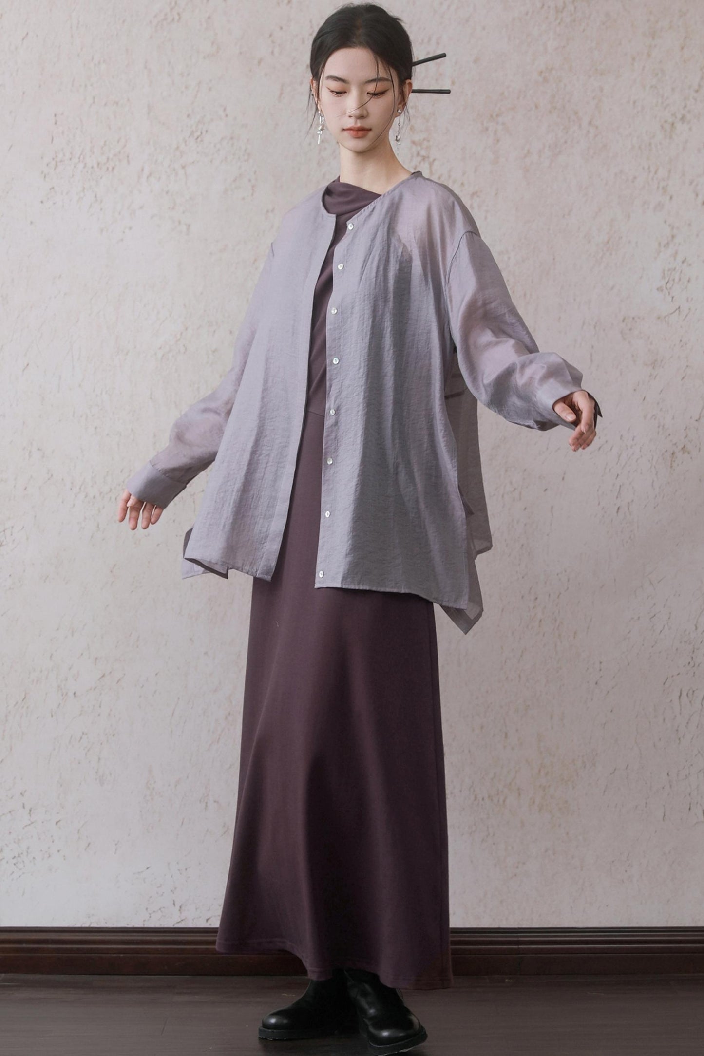 Elegant Purple Vest Dress