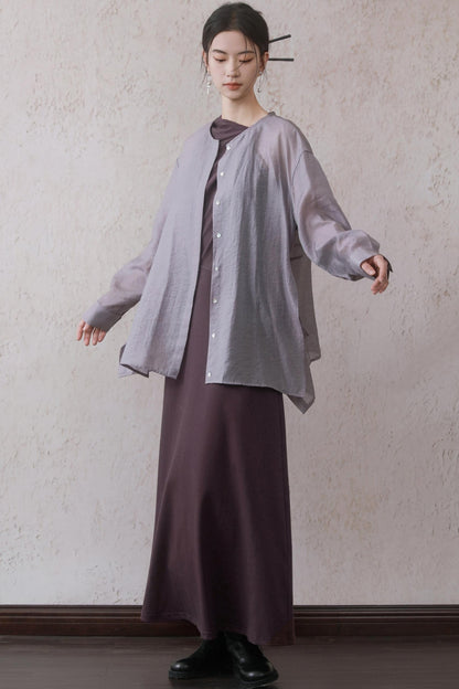 Elegant Purple Vest Dress