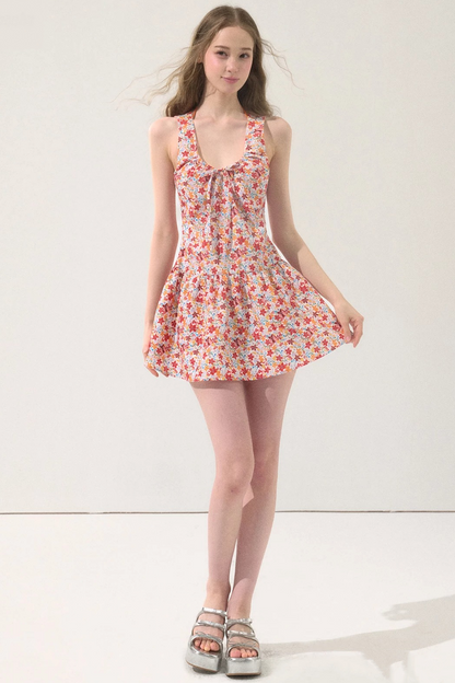 Vintage Floral A-Line Dress