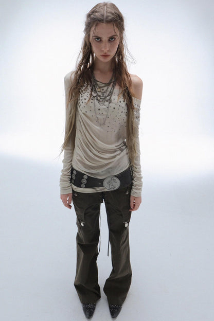 French Vintage Diamond Print Swing Top