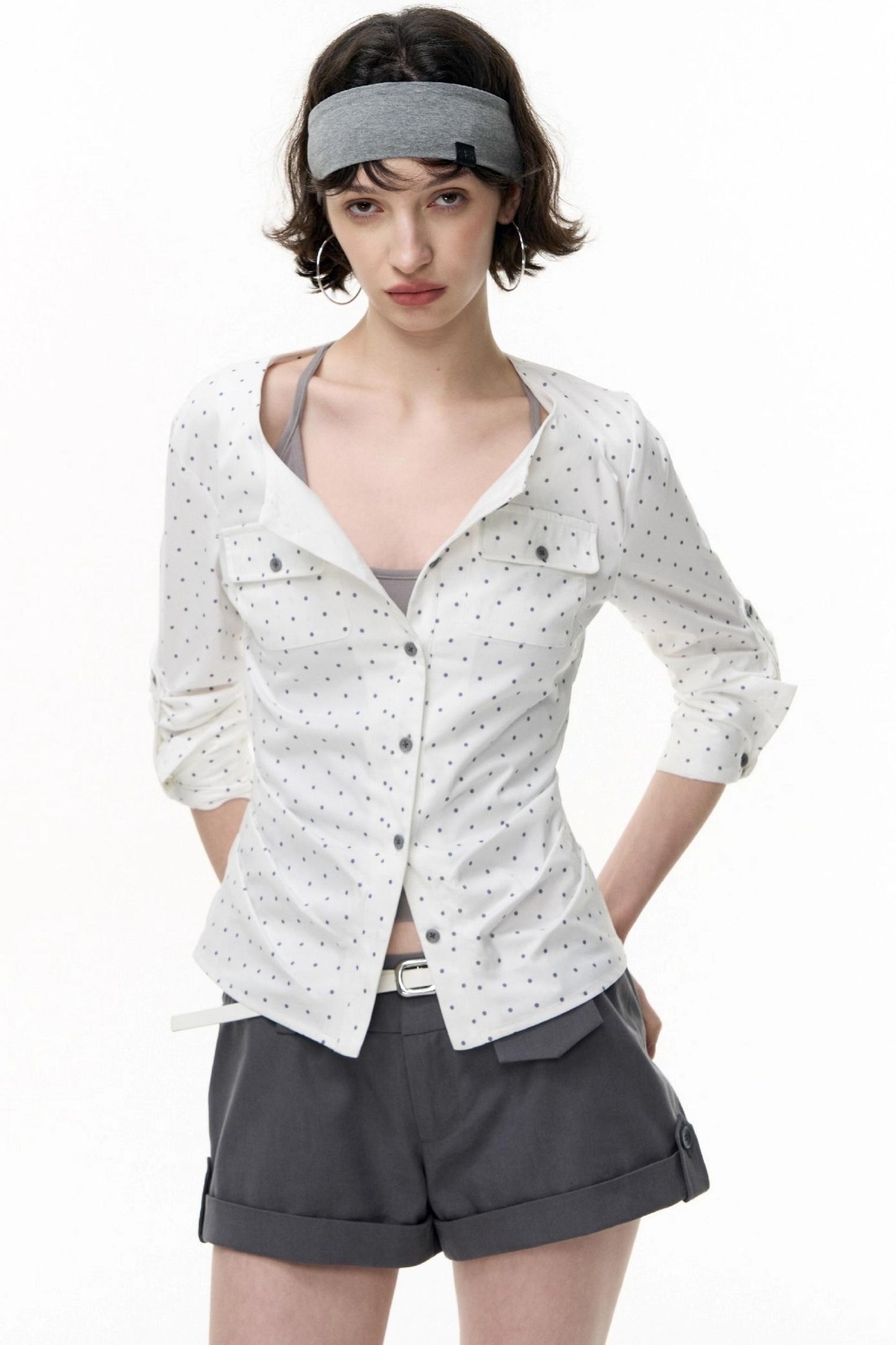 Retro Polka Dot Long Sleeve Shirt
