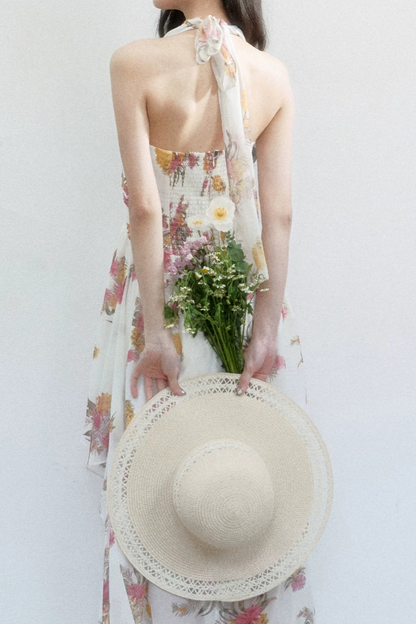 Chiffon Floral V-Neck Dress