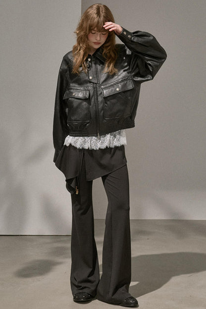 Flared Stitched Pants